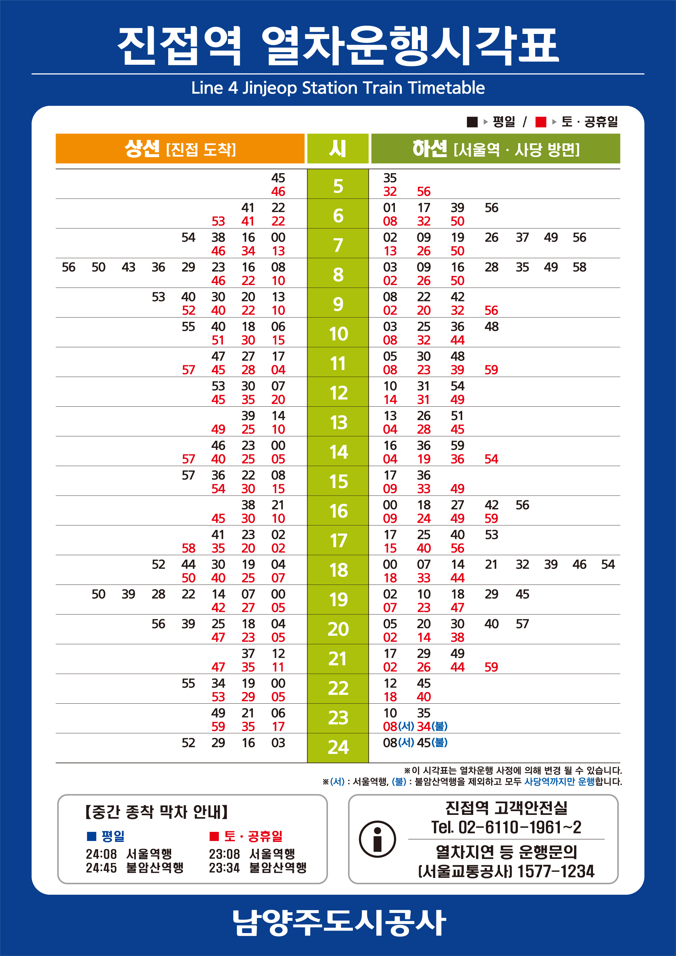 회차←진접역→오남역